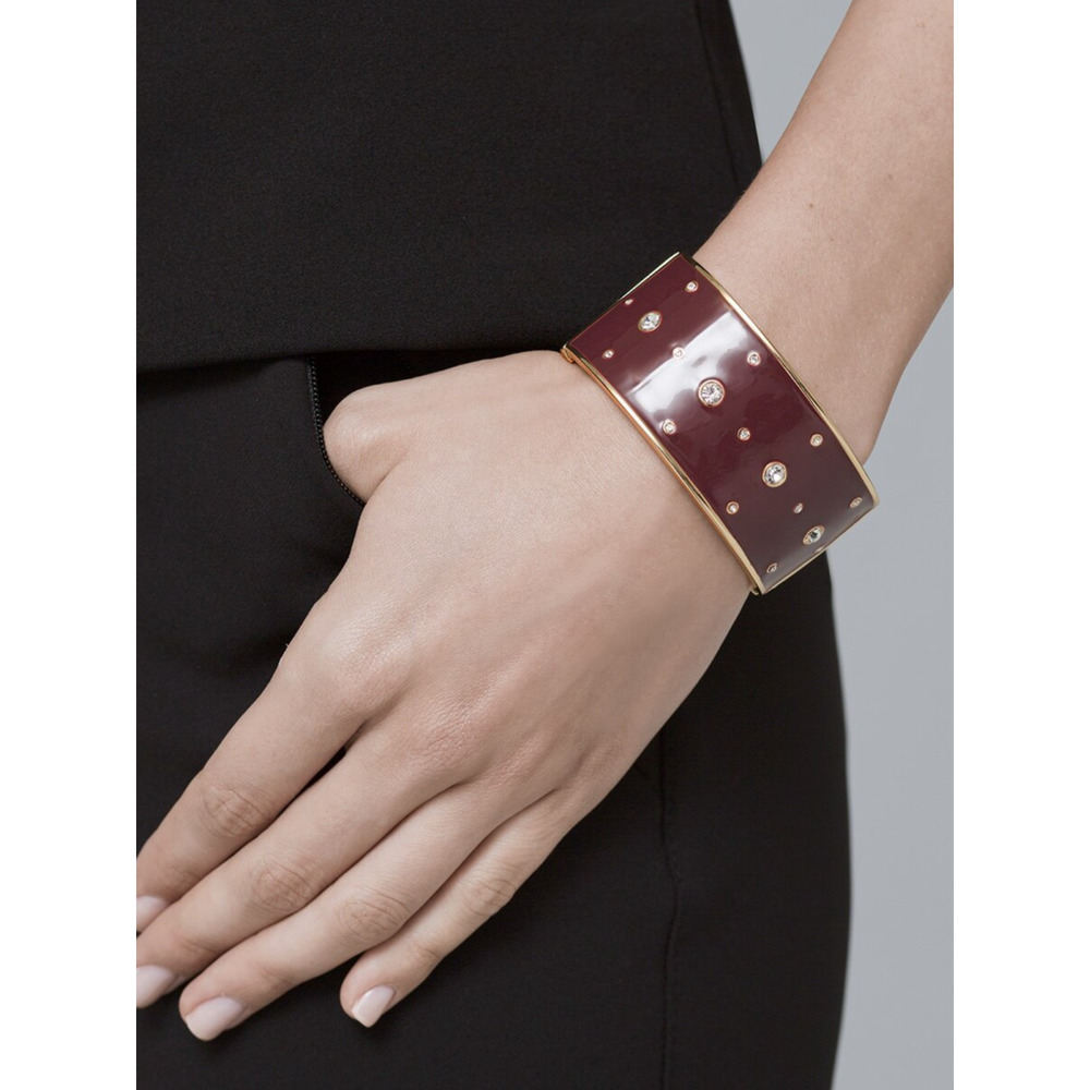 White House Black Market Embellished Enamel Wide Cuff Bracelet